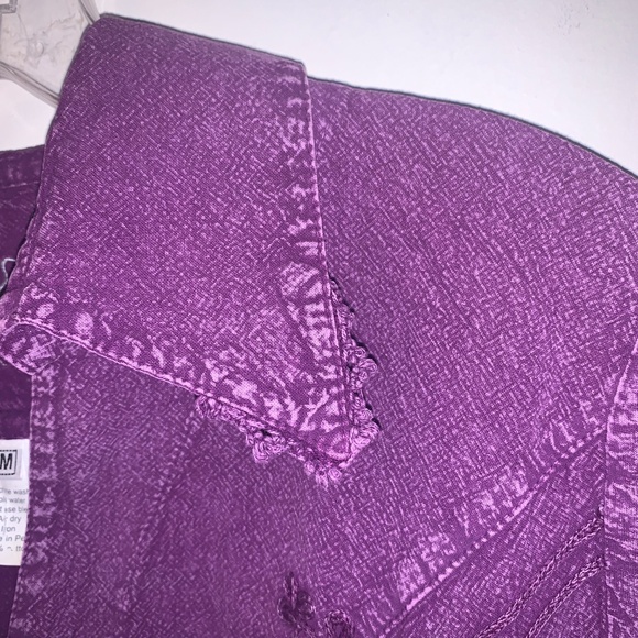 Inca Cottons Purple Embroidered L/S Prairie Boho Top, M - Picture 6 of 9